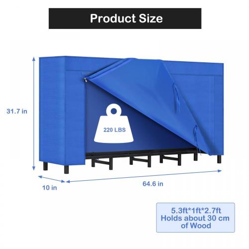 Blue Oxford Stoff Cover Outdoor Brennholz Rack