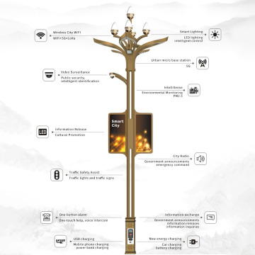 BBIER Cloud Management IoT LED WiFi CCTV Pole 5G Charger City Gateway Street Lighting