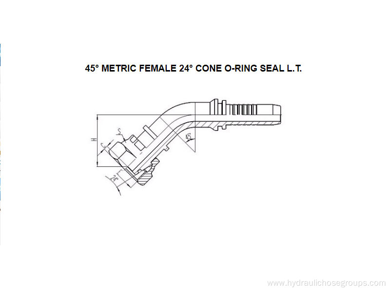 45° Metric Female O-Ring 24° Cone L.T. 20441