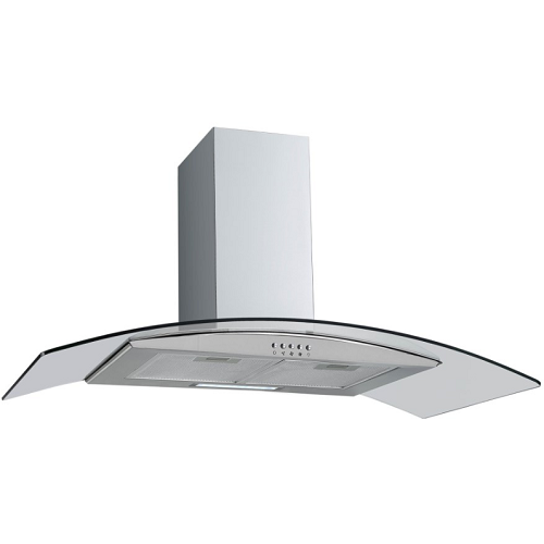 Cooker Hood 90cm Curved Glass