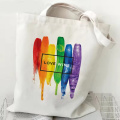 Love is Love Print Rainbow Canvas Tote Bag