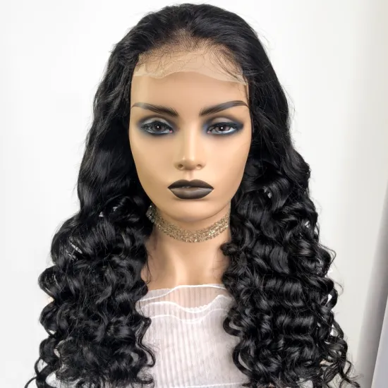 wholesale wigs 100% human hair 4x4 transparent lace closure glueless wigs loose deep human hair wig lace front