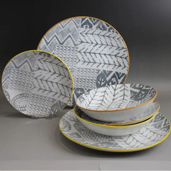 24PCS restaurant tableware pad printing