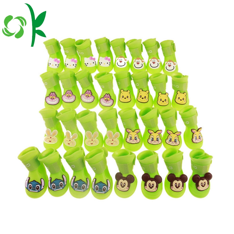 Waterproof Rain Boots Silicone Jelly Color Pet Shoes