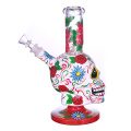 9.4in Hippiesglass, copo de vidro de esqueleto de terror desenhado à mão Bongo de vidro, bongo de flor fofo, tubo de água de vidro borossilicato, cachimbo de vidro de vidro