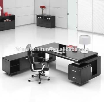 2016 Canada Market Oak Veneer MDF Black Color Office Table Desk (Hot)