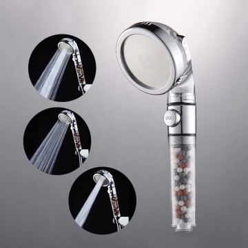S3002 Ionic Vitamin C Filter Shower Head: Supercharge Waterfall Spa Massage with 3 Modes and Stop Button