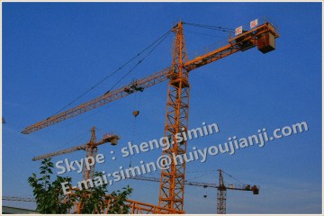 QTZ125 Kule Vinç ile 65m jib. 10t vinç halatlı vinç, inşaat yolcu asansörü