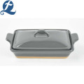 promotional ceramic handle non stick bakeware with lid