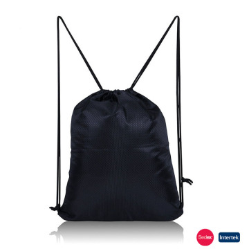 2018 custom logo cotton drawstring backpack printed