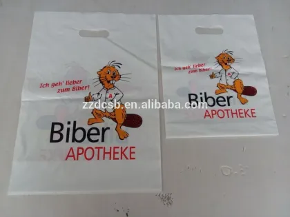 Plastic LDPE Shopping Die Cut Handle Bag For Apotheke