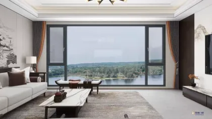 Middle East series doors and windows outward opening balcony sound insulation broken aluminum floor windows aluminum alloy glass