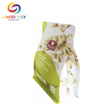 Laminated Material Nuts Packaging Flat Bottom Pouch