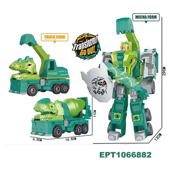 Disassembling Car to Robot Assembly Dinosaur Truck Toy by EPT Dollartoys