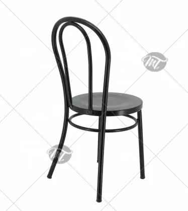 Vintage Black Metal Bentwood Stack Thonet Cafe Chair for Wedding Events and Dining Room