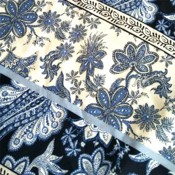 30s Viscose Rayon Fabric with Printed Flower for Women Clothing Dress