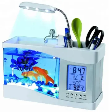 Einzigartiger Miniaturaquarium-Lieferant: Selbstverpackte, Plastikfischtank mit einer kleinen Desktop-Landwirtschaftslösung