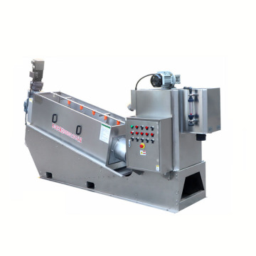 Sludge dewatering screw filter press