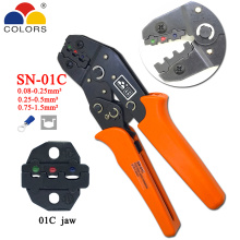 Free Shipping SN-01C 0.25-6.0mm 23-10AWG Mini Type Self Adjustable Crimping Hand Pliers Electrical Wire Terminals Crimper Tools