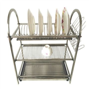 Professional Three-Layer Stainless Steel Dish Rack for Commercial Use