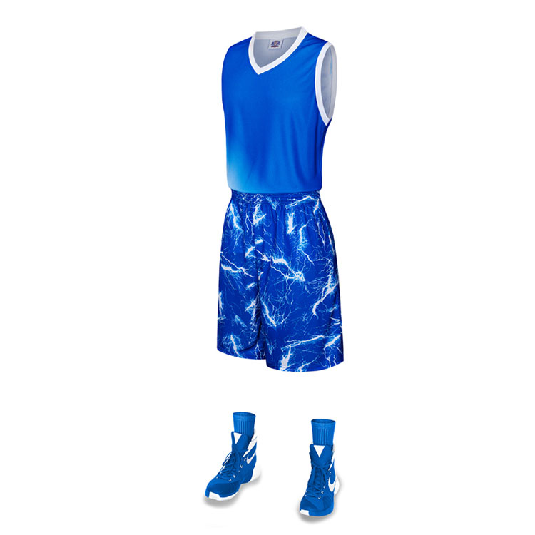 Sublimation basketball jersey V-neck na uniporme