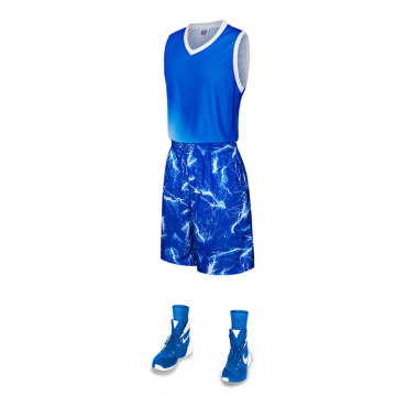 Sublimation basketball jersey V-neck uniform