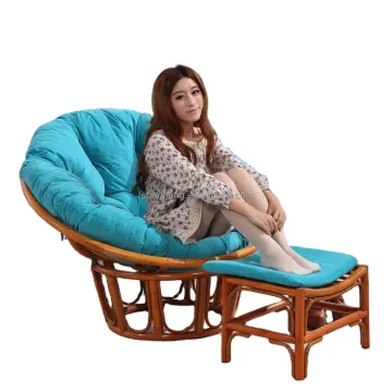 Super Comfortable Rattan Papasan Chair with Cushion for Living Room