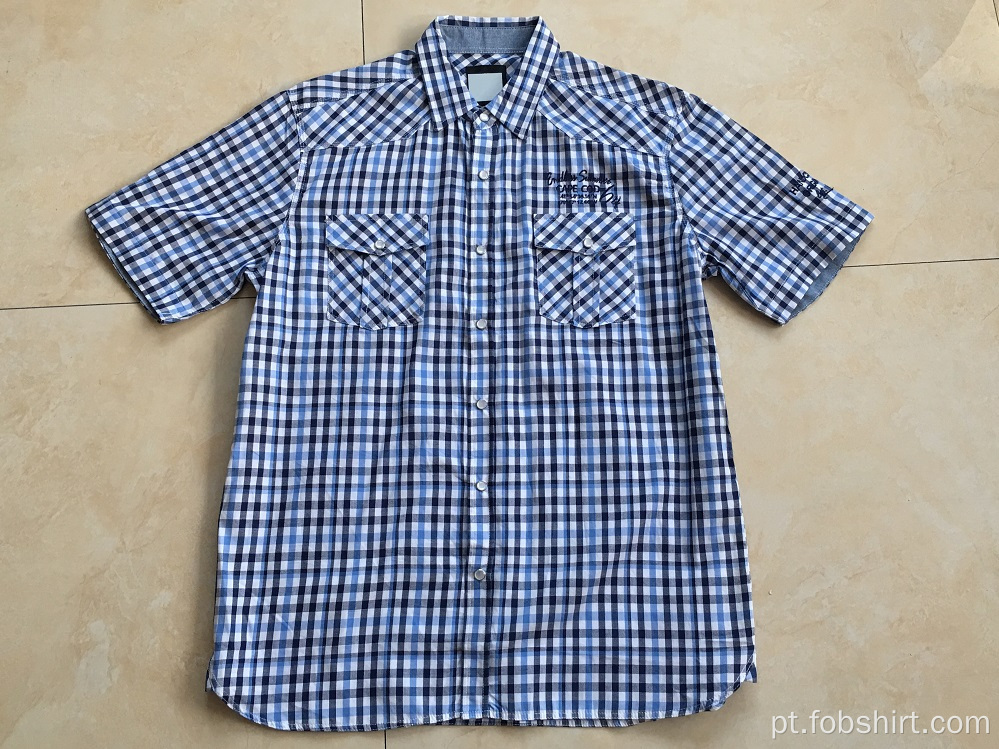 Camisa masculina para cor azul