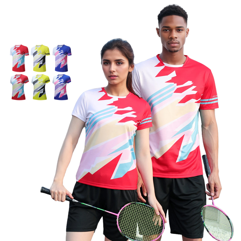 Quick-Dry Training Jersey with Geometric Patch Design