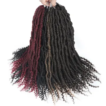 18 inch Synthetic Bomb twist  Braids pre stretch passion twist Crochet Hair Extension Prelooped braids twist For Women