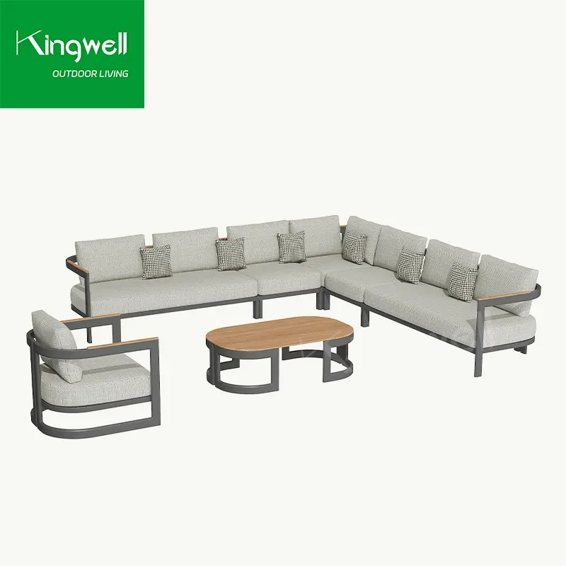 Modern Outdoor Sofa Set with Aluminum Sectional Garden Patio Furniture