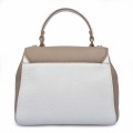 Classic Contrast Color Handbags Women Leather Tote Bags