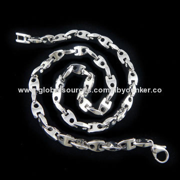 Stainless steel necklace, made of stainless steel, available in various lengths and colors