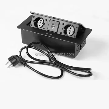 Biqio recessed डेस्क सॉकेट टेबल सॉकेट बॉक्स 2 USB पोर्ट और 2 डिब्बे आउटलेट के साथ