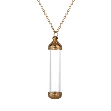 Yiwu Aceon Stainless Steel Domed Steel Bottom Screw Cap Hook Memory Message Glass Bottle Pendant