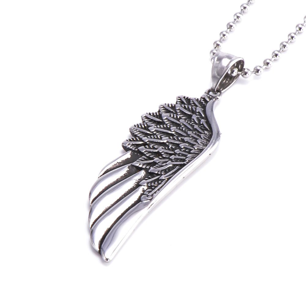 Stainless Steel Vintage Gothic Feather Angel Wing Pendants