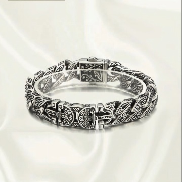 DADA 316L Titanium Steel Bracelet with Totem Pattern Button
