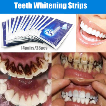 28Pcs/14Pairs Gel Teeth Whitening Strips Oral Hygiene Care Double Elastic Teeth Strips Whitening Dental Bleaching Tools