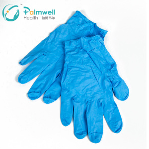 medical grade blue powder free nitrile disposable gloves