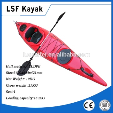 Stable speed 3.6m single sit in cheap kayaks with rudder system