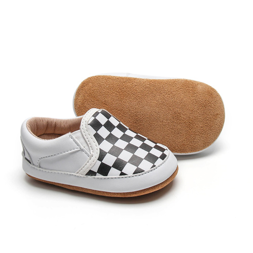 New Plaid Leather Baby Shoes