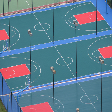 Mosaico en la corte de la superficie de baloncesto