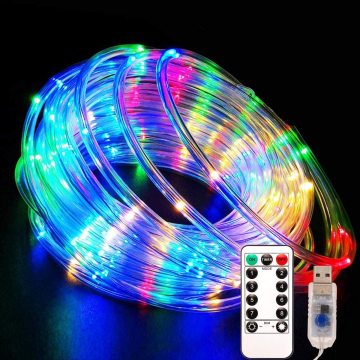 LOHAS 12M Multicolored LED Light Hose for Garden and Christmas Tree Decoration