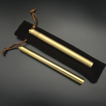 Brass EDC Pen - Multifunctional Metal Gel Refill for Camping and Hunting Gear