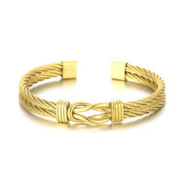 KALEN Unisex Fashion Gold/Silver/Black Stainless Steel Cuff Bangle Bracelet