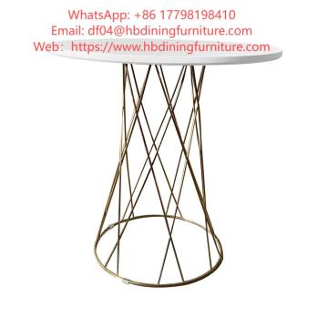 Dining Furniture Round MDF Coffee Table High Quality Modern Living Room Side Table Metal Frame Base MDF Top Coffee Table