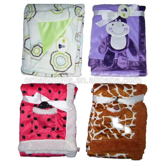 European standard various organic cotton baby blanket for kids fashion custom cute soft plush animal baby blanket