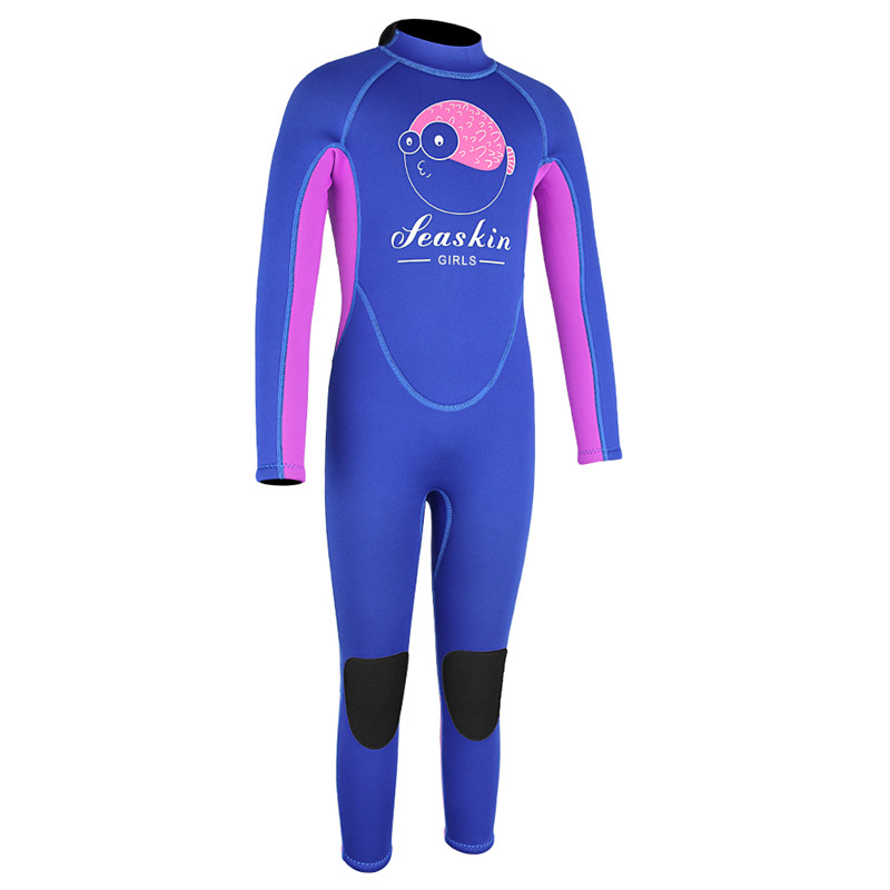 Seaskin 3/2mm Neoprene Back Zipper Wetsuit For Kids