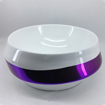 Ceramic Washroom Basin with Ribbon Decorated Bathroom Counter Top Hand Wash Sink