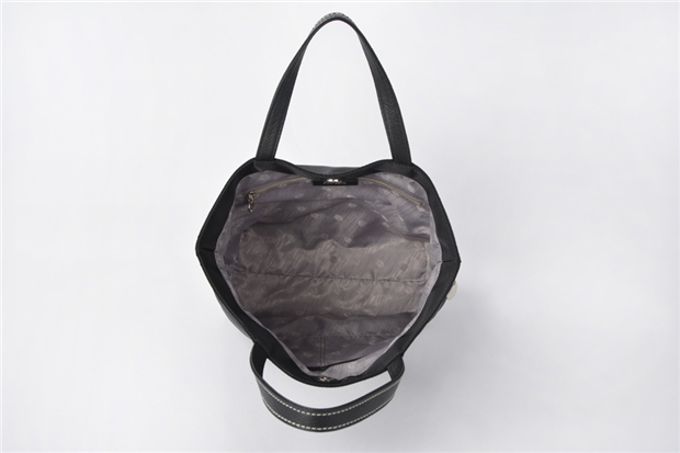 Tote Style Leather Trim Nylon Woman Handbag